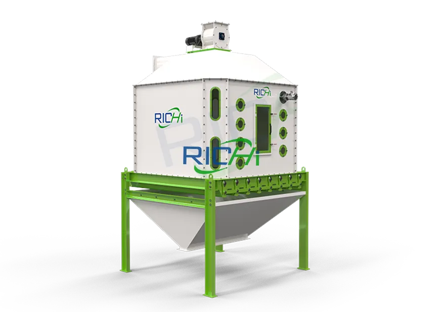 Post-processing of shrimp feed production line