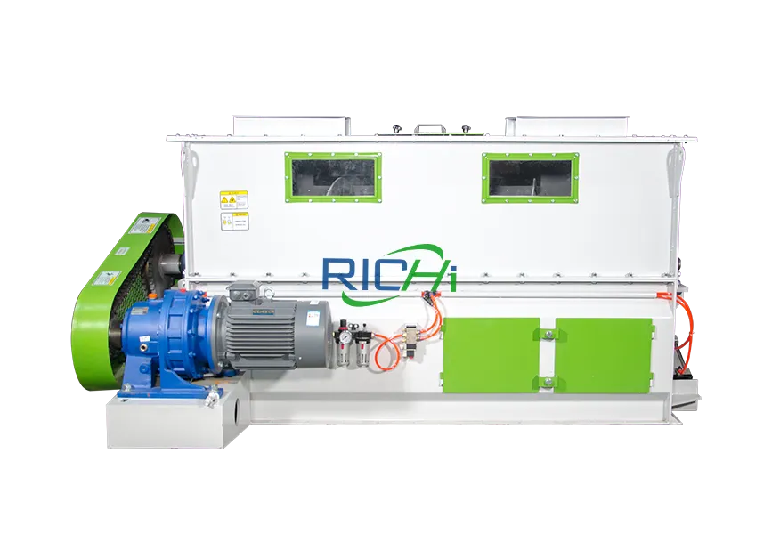 Secondary mixing in shrimp feed production