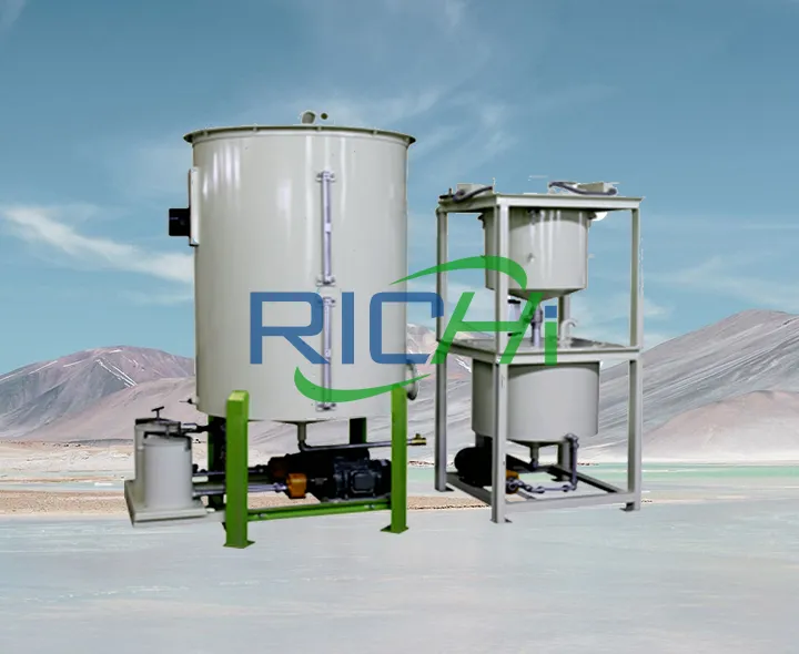 Liquid additive system used in pig feed production lines