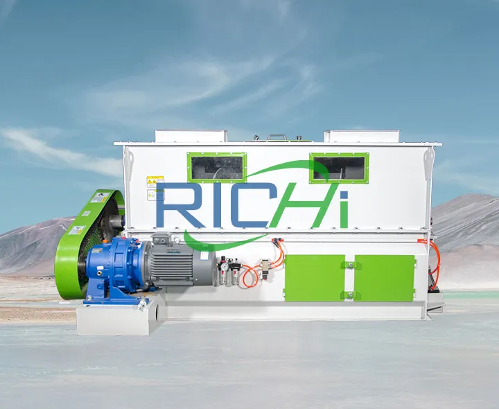 Mixing machines used in pig feed production lines