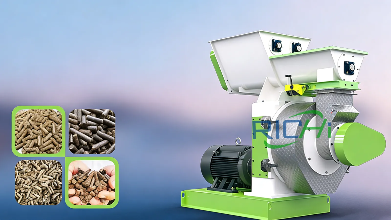 biomass pellets based on wood chips and rice husks in Romania