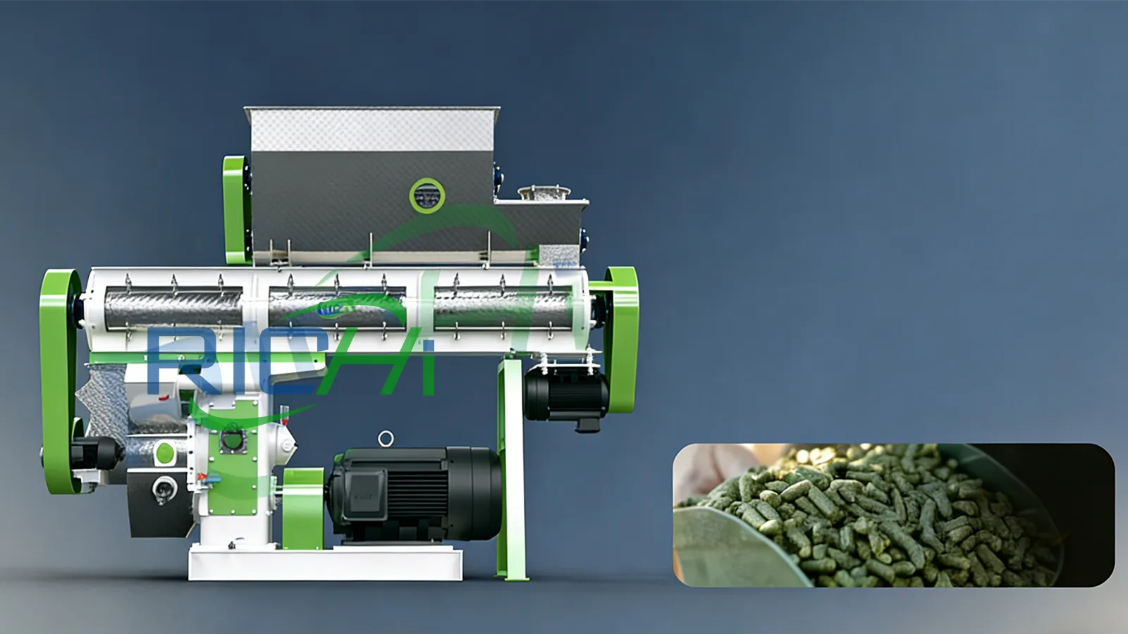 the pelletizing process of a goat feed pellet machine